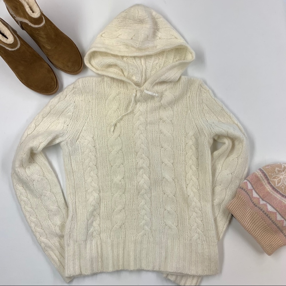 American Eagle Sheer Hoodie Angora Rabbit Hair